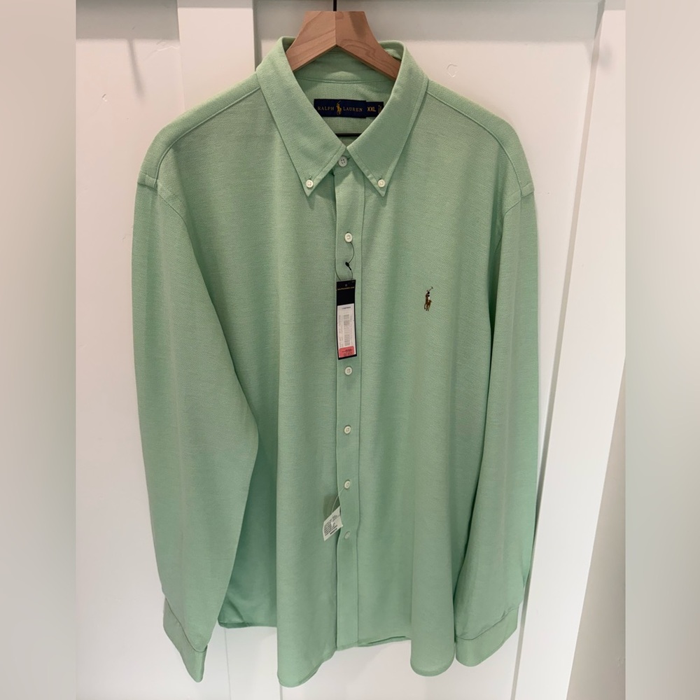 Polo by Ralph Lauren Men's Mint Green Button Down Shirt